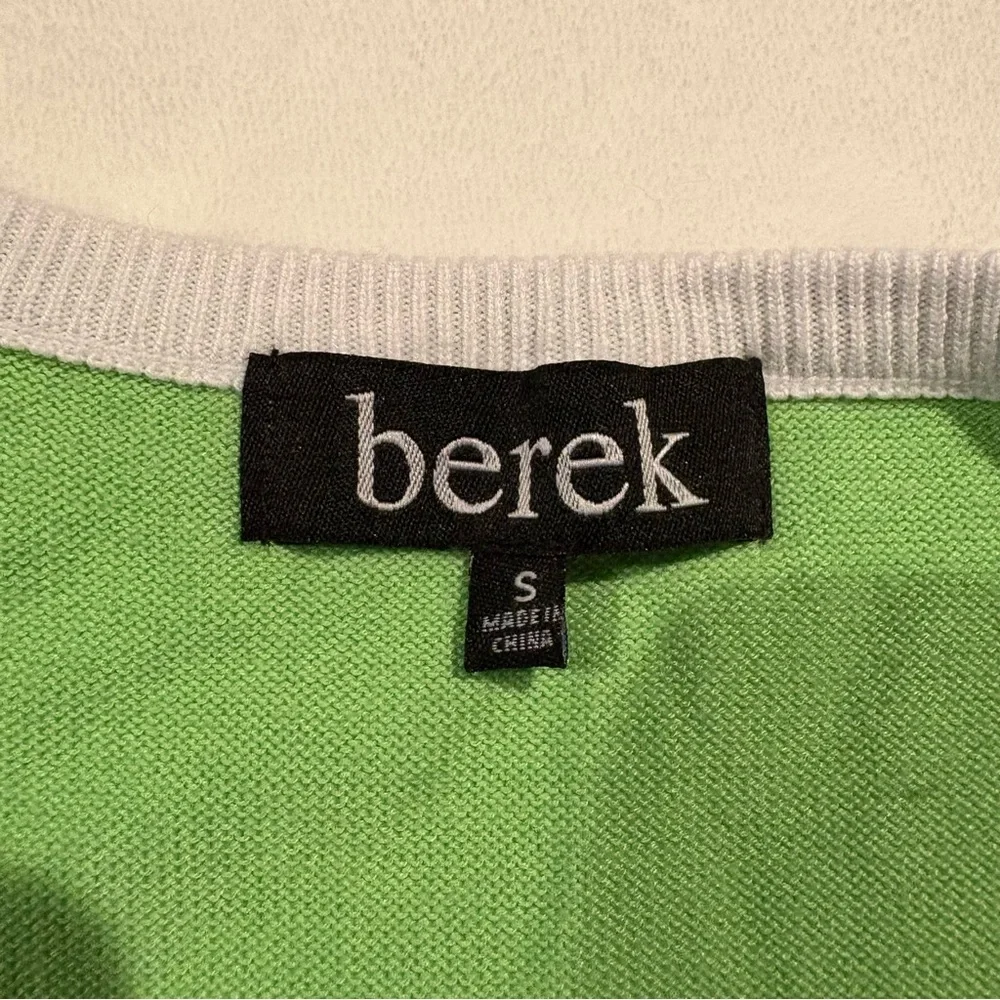 Vintage Berek groovy lime green black & white sequin sweater vest - Picture 3 of 5